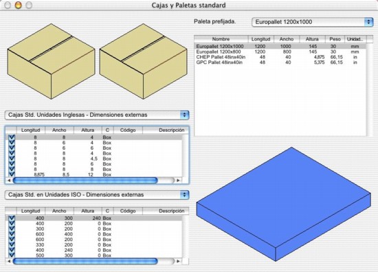 Cajas y paletas std.