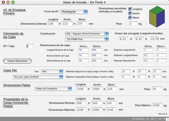 Entrada de datos de empaque primario